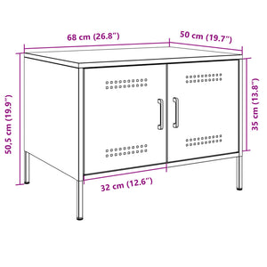 Anthrazit Couchtisch Stahl 68x50 cm