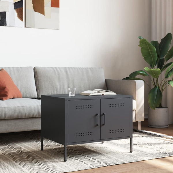 Anthrazit Couchtisch Stahl 68x50 cm
