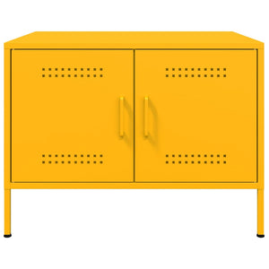 Senfgelber Couchtisch aus Stahl, 68 cm