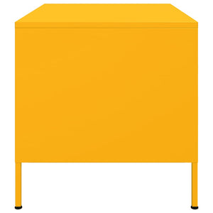 Senfgelber Couchtisch aus Stahl, 68 cm