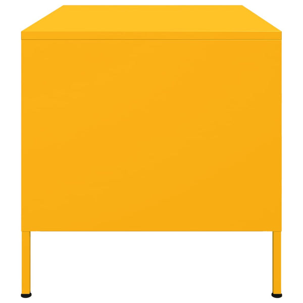 Senfgelber Couchtisch aus Stahl, 68 cm