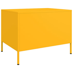 Senfgelber Couchtisch aus Stahl, 68 cm