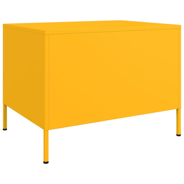 Senfgelber Couchtisch aus Stahl, 68 cm