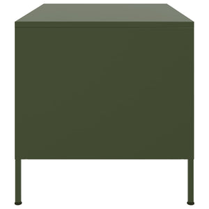 Olivgrüner Couchtisch Stahl 68x50 cm