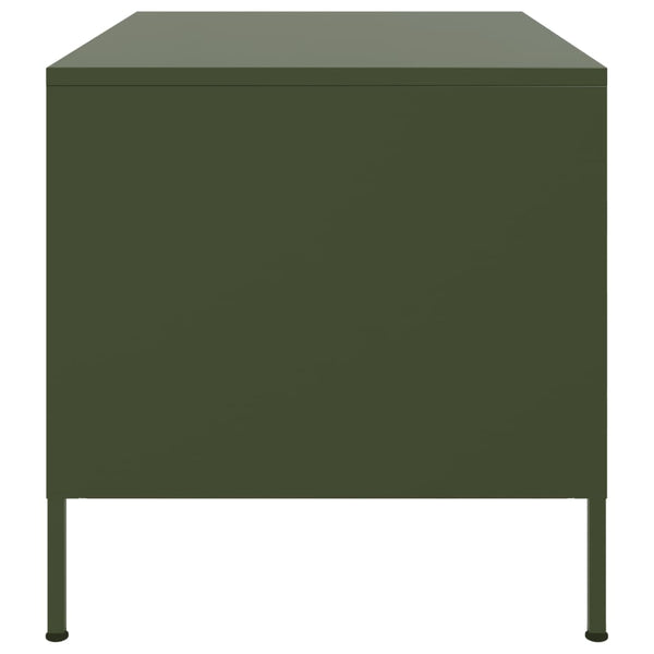 Olivgrüner Couchtisch Stahl 68x50 cm