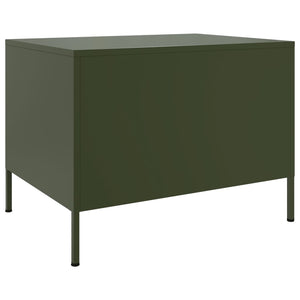 Olivgrüner Couchtisch Stahl 68x50 cm