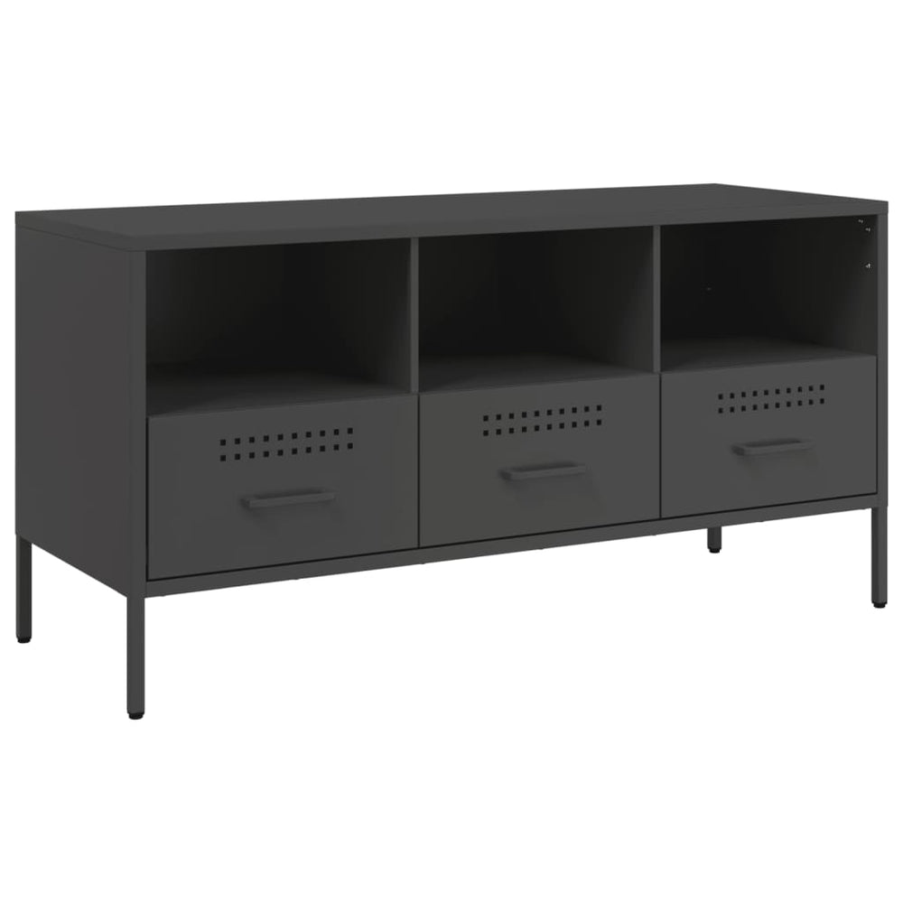 vidaXL TV Cabinet Black 100.5x39x50.5 cm Steel