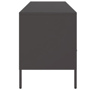 Schwarzer TV-Schrank aus Stahl, 100,5 cm