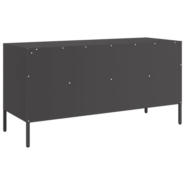 Schwarzer TV-Schrank aus Stahl, 100,5 cm