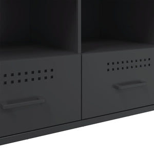 Schwarzer TV-Schrank aus Stahl, 100,5 cm