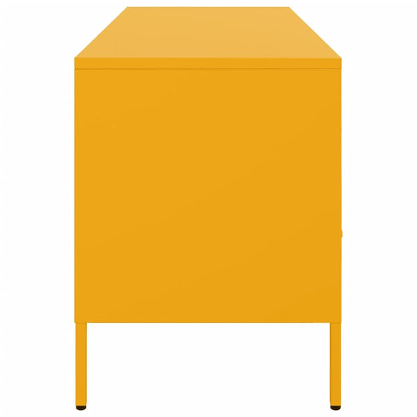 Senfgelber TV-Schrank aus Stahl – 100,5 cm