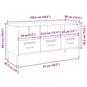 TV-Schrank Olivgrün Stahl 100,5 cm