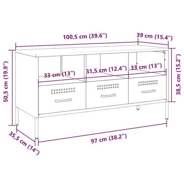 TV-Schrank Olivgrün Stahl 100,5 cm