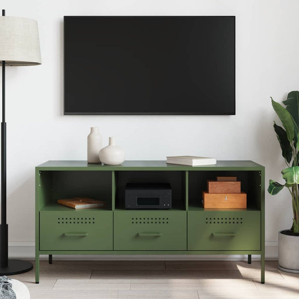 TV-Schrank Olivgrün Stahl 100,5 cm