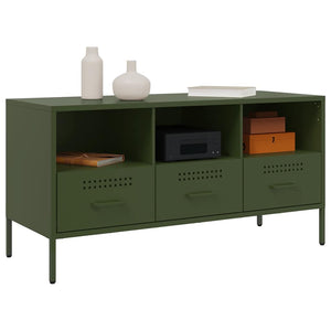 TV-Schrank Olivgrün Stahl 100,5 cm