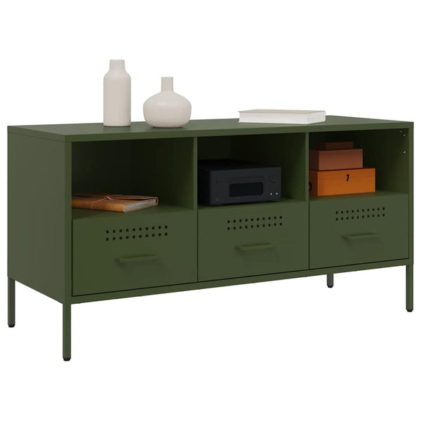 TV-Schrank Olivgrün Stahl 100,5 cm
