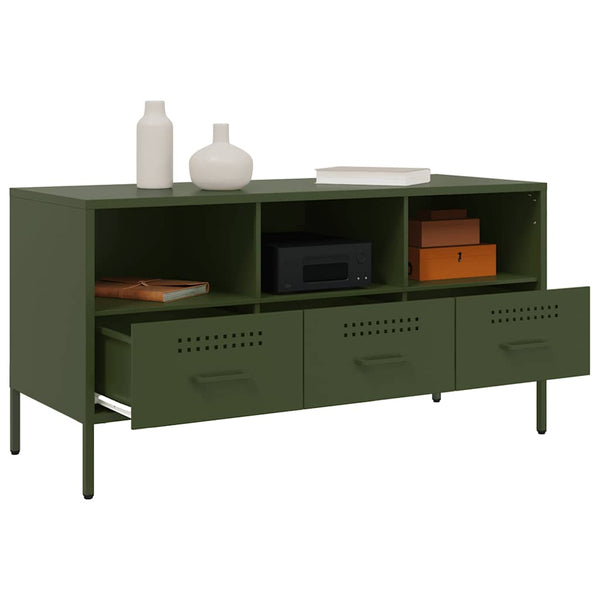 TV-Schrank Olivgrün Stahl 100,5 cm