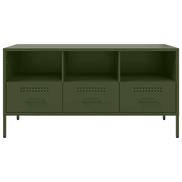 TV-Schrank Olivgrün Stahl 100,5 cm
