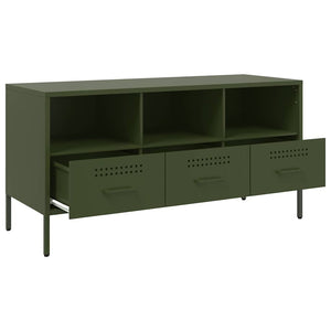 TV-Schrank Olivgrün Stahl 100,5 cm