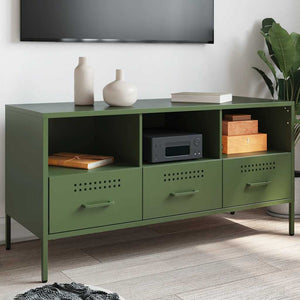 TV-Schrank Olivgrün Stahl 100,5 cm