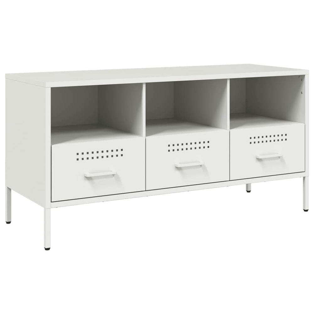 Weißer TV-Schrank aus Stahl, 100,5 cm