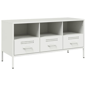 Weißer TV-Schrank aus Stahl, 100,5 cm