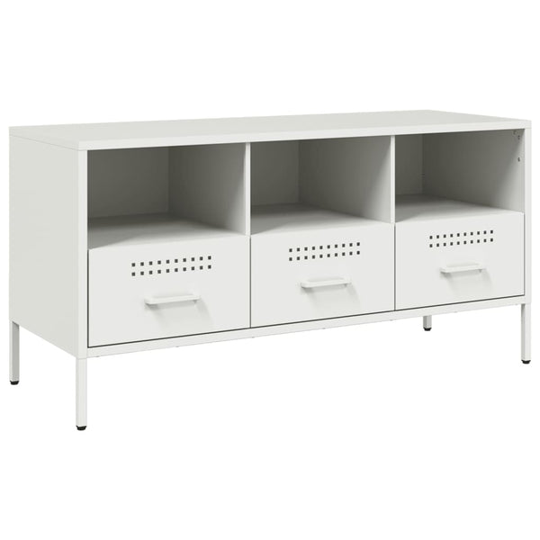Weißer TV-Schrank aus Stahl, 100,5 cm
