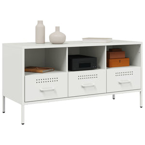 Weißer TV-Schrank aus Stahl, 100,5 cm
