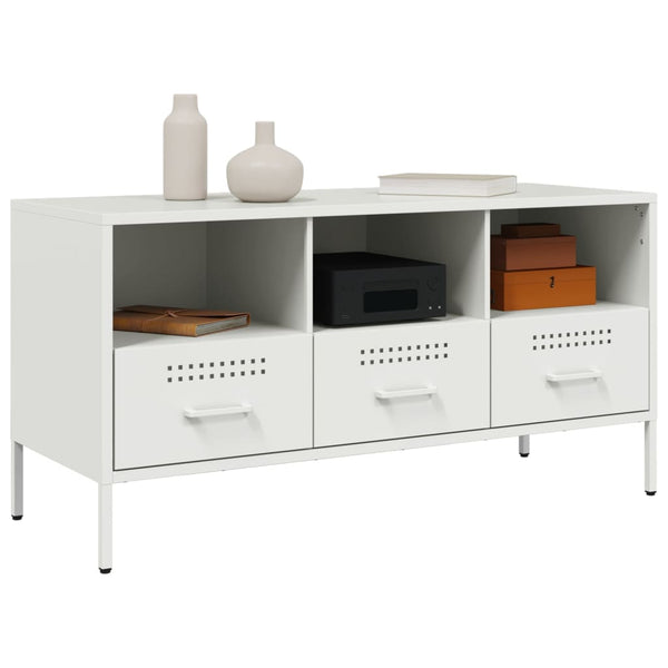Weißer TV-Schrank aus Stahl, 100,5 cm