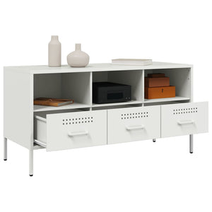 Weißer TV-Schrank aus Stahl, 100,5 cm