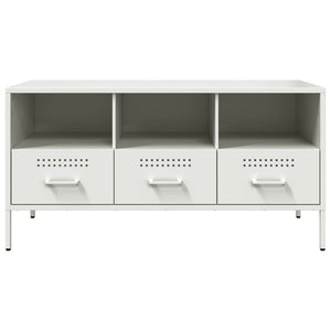 Weißer TV-Schrank aus Stahl, 100,5 cm