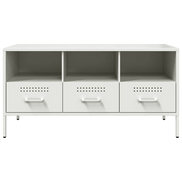 Weißer TV-Schrank aus Stahl, 100,5 cm