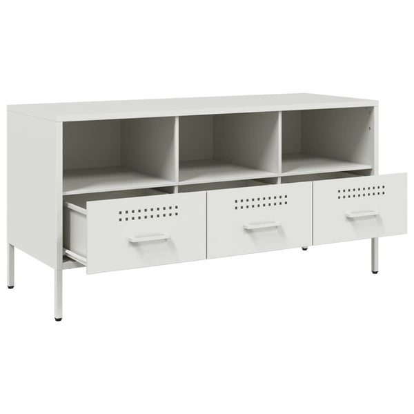 Weißer TV-Schrank aus Stahl, 100,5 cm