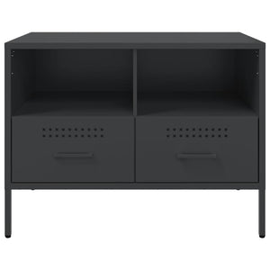 Schwarzer TV-Schrank aus Stahl, 68 cm