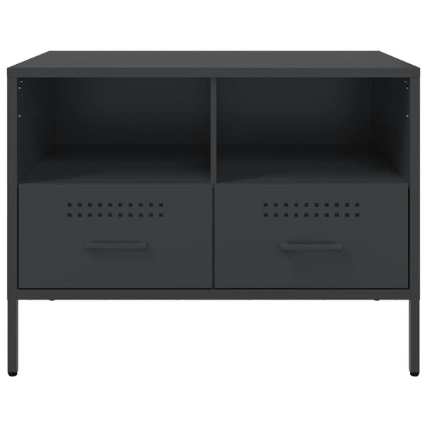 Schwarzer TV-Schrank aus Stahl, 68 cm
