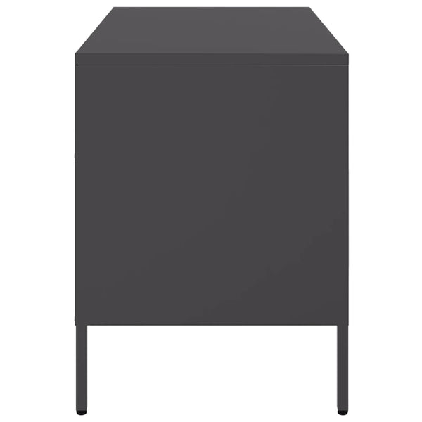 Schwarzer TV-Schrank aus Stahl, 68 cm