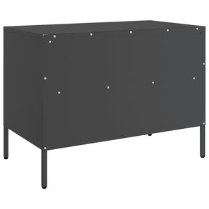Schwarzer TV-Schrank aus Stahl, 68 cm
