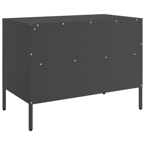 Schwarzer TV-Schrank aus Stahl, 68 cm