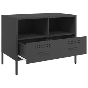 Schwarzer TV-Schrank aus Stahl, 68 cm