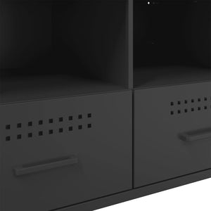 Schwarzer TV-Schrank aus Stahl, 68 cm