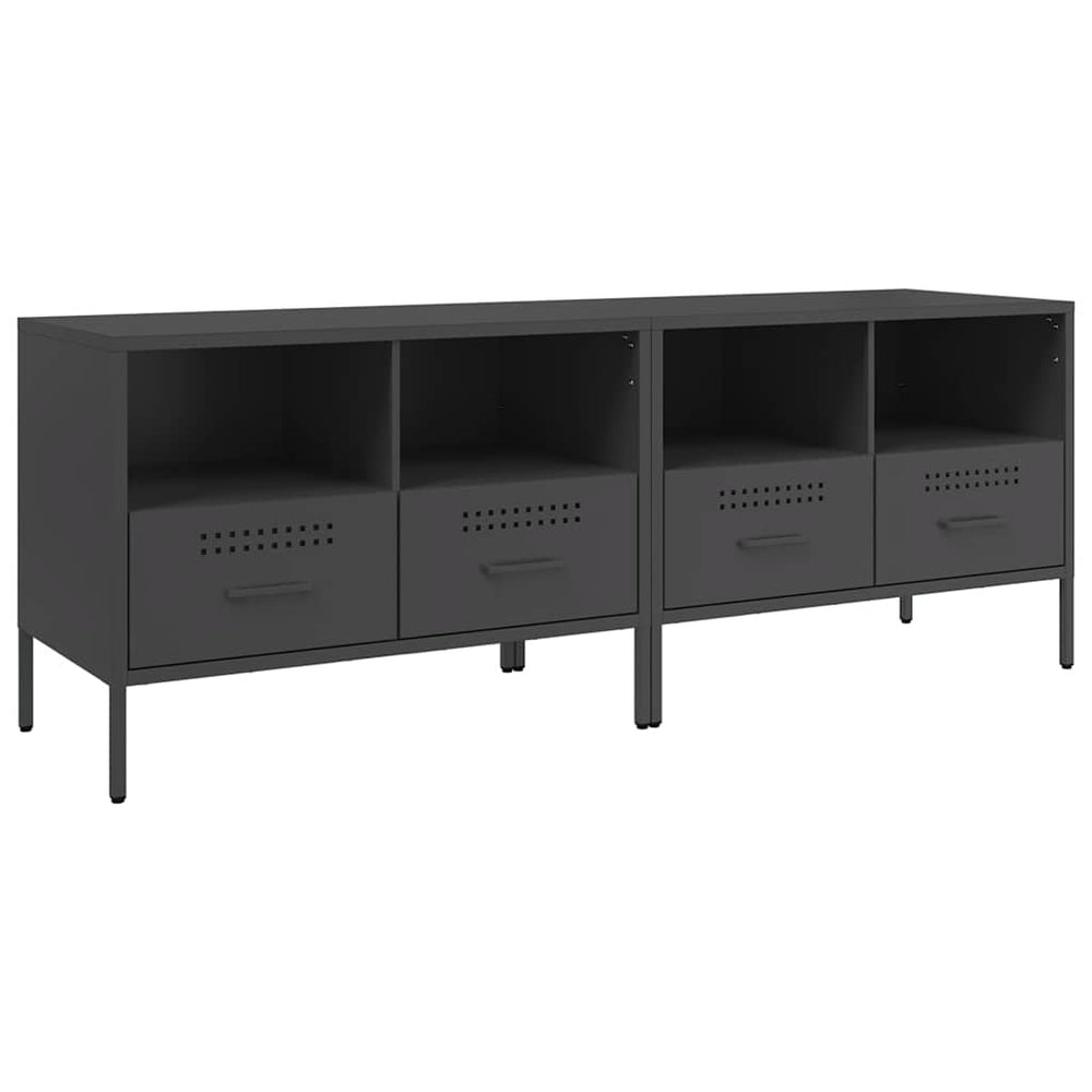 vidaXL Meubles TV 2 pcs Noir 68x39x50,5 cm Acier