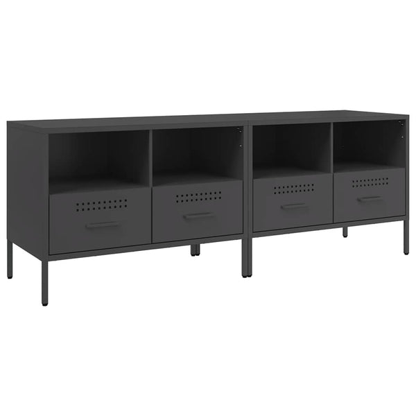 TV-Schränke, 2er Set, Schwarz, Stahl