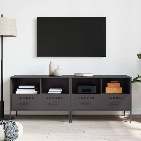 TV-Schränke, 2er Set, Schwarz, Stahl