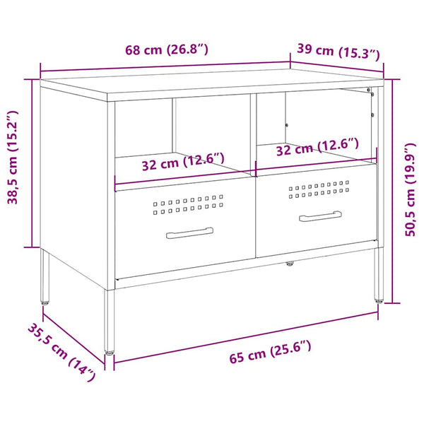 TV-Schränke, 2er Set, Schwarz, Stahl