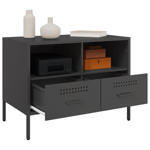TV-Schränke, 2er Set, Schwarz, Stahl