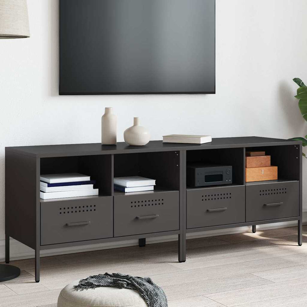 vidaXL Meubles TV 2 pcs Noir 68x39x50,5 cm Acier