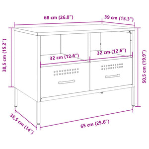 Rosa TV-Schrank aus Stahl, 68 cm