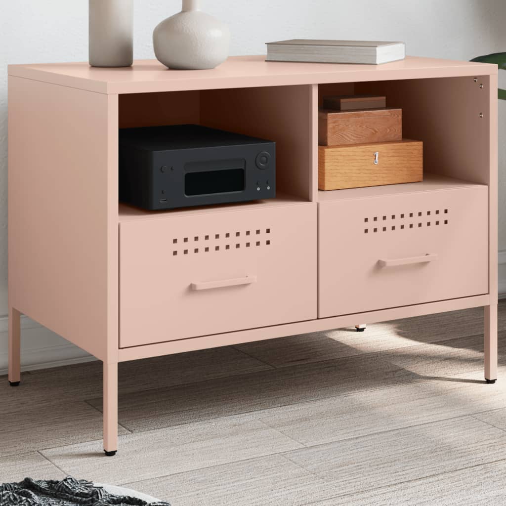 Rosa TV-Schrank aus Stahl, 68 cm