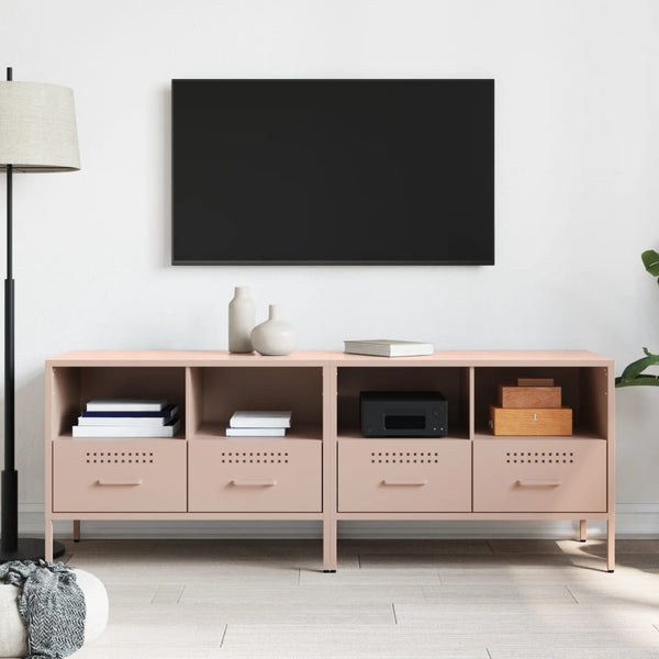 Rosa TV-Schränke, 2er-Set, Stahl