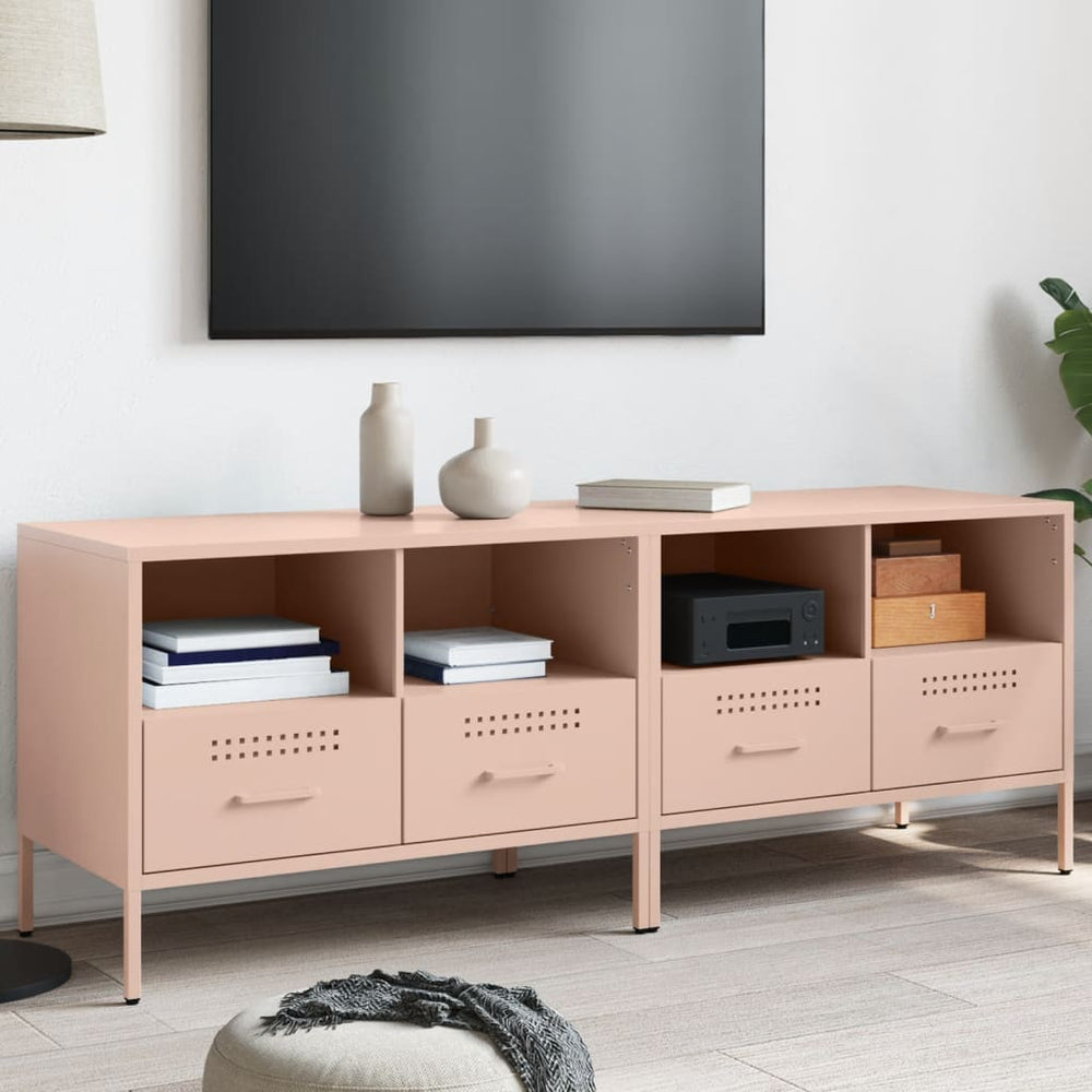 Rosa TV-Schränke, 2er-Set, Stahl